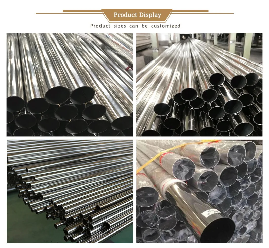 1/2&quot;-24&quot; (20mm-610mm) ERW ASTM JIS DIN GB 201 202 301 304 304L 304n 305 347 430 2b/Polishing/Drawing Welded Seamless Stainless Steel Pipe for Building Material